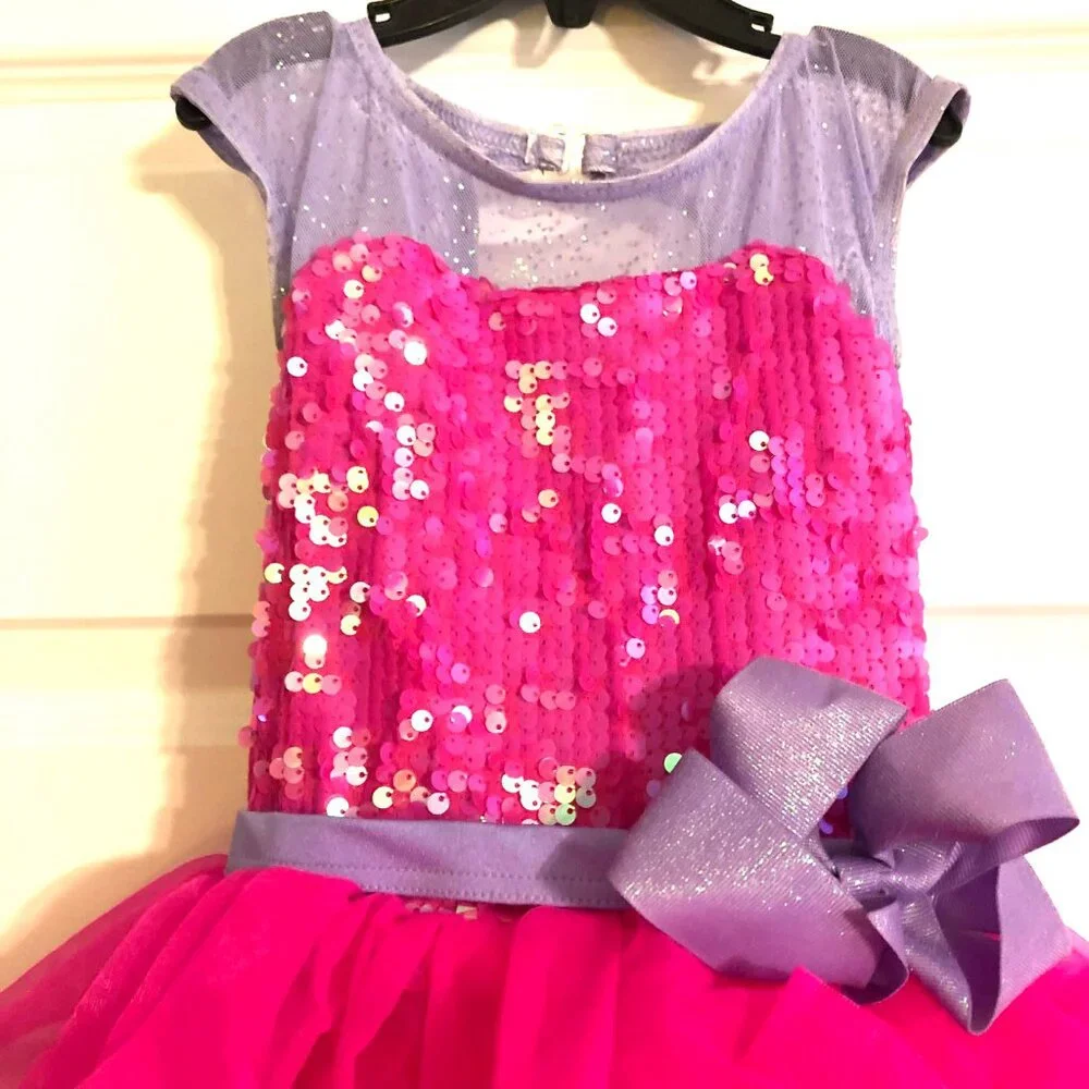 New WEISSMAN Showtime Dance/Costume One Pc Tutu Dress Hot Pink\Lavender S